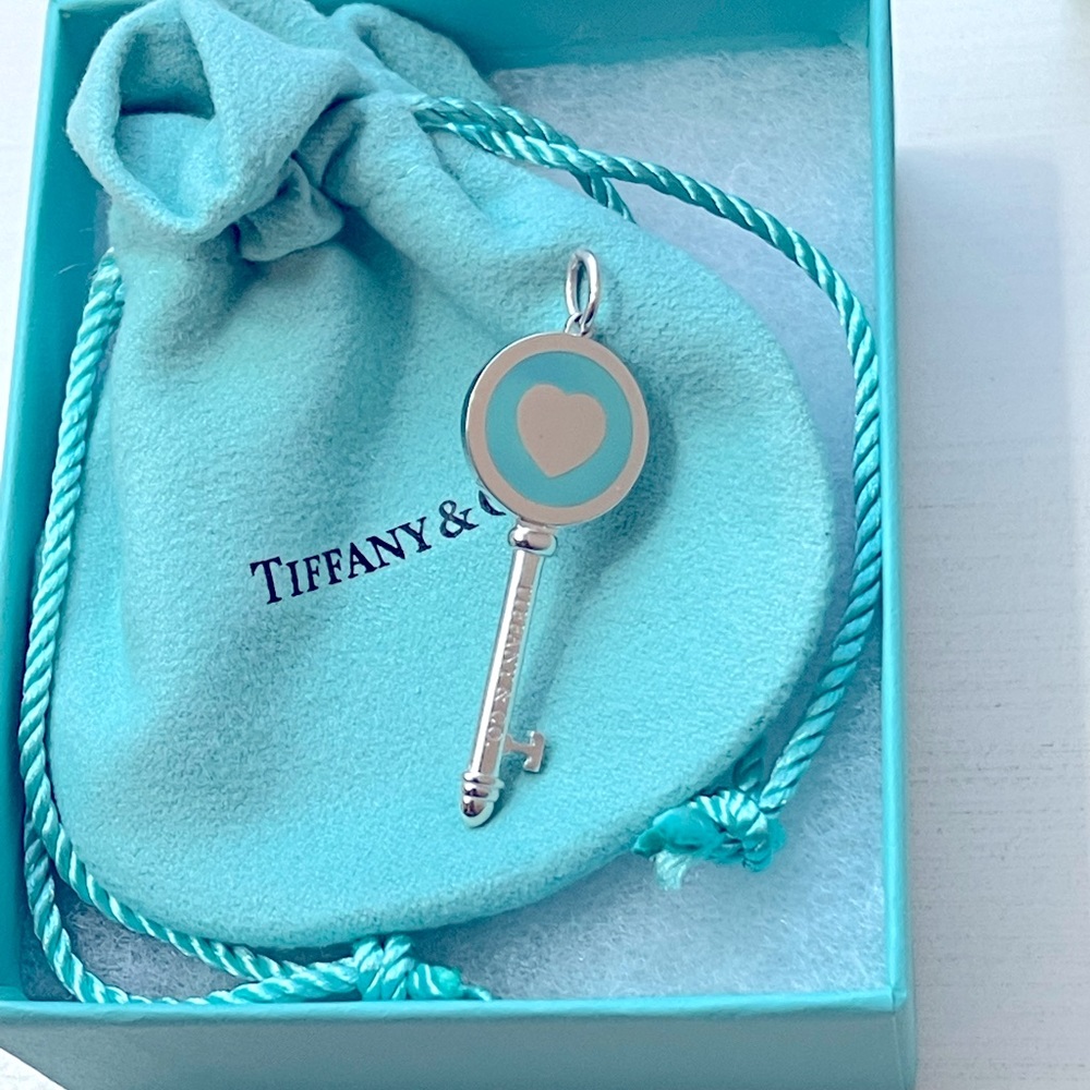 Tiffany & Co. Silver & Blue Heart Key -BRAND NEW includes original box